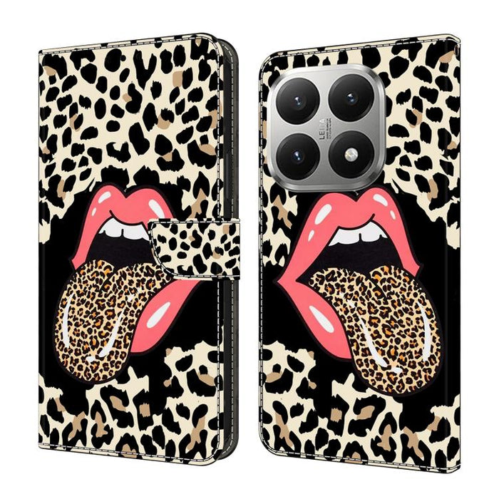 Funda para teléfono de cuero vegano pintado con efecto cristal, For Xiaomi 17 Ultra, For Xiaomi 15T Pro 5G, For Xiaomi 15T 5G, For Xiaomi 15 Pro