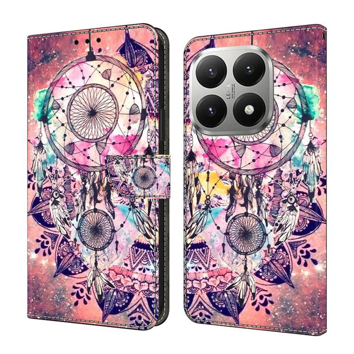 Funda para teléfono de cuero vegano pintado con efecto cristal, For Xiaomi 17 Ultra, For Xiaomi 15T Pro 5G, For Xiaomi 15T 5G, For Xiaomi 15 Pro