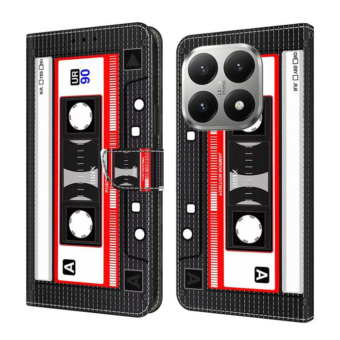 Funda para teléfono de cuero vegano pintado con efecto cristal, For Xiaomi 17 Ultra, For Xiaomi 15T Pro 5G, For Xiaomi 15T 5G, For Xiaomi 15 Pro