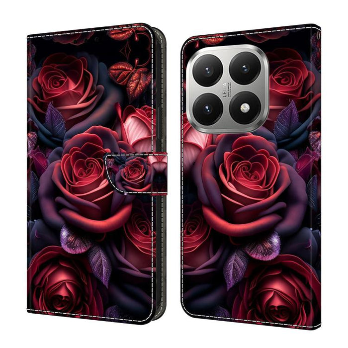 Funda para teléfono de cuero vegano pintado con efecto cristal, For Xiaomi 17 Ultra, For Xiaomi 15T Pro 5G, For Xiaomi 15T 5G, For Xiaomi 15 Pro