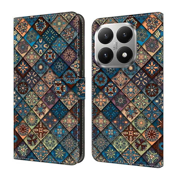 Funda para teléfono de cuero vegano pintado con efecto cristal, For Xiaomi 17 Ultra, For Xiaomi 15T Pro 5G, For Xiaomi 15T 5G, For Xiaomi 15 Pro