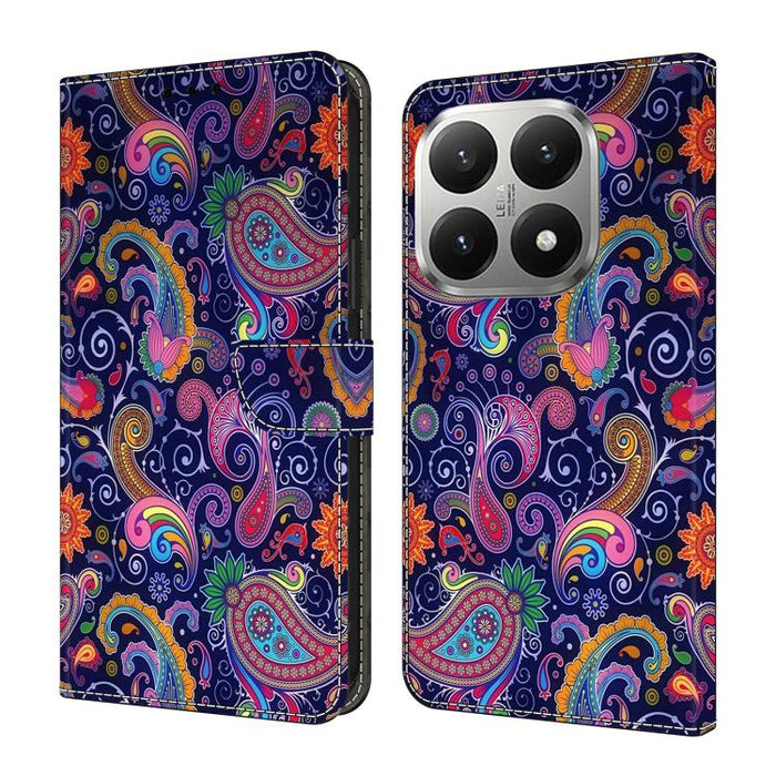 Funda para teléfono de cuero vegano pintado con efecto cristal, For Xiaomi 17 Ultra, For Xiaomi 15T Pro 5G, For Xiaomi 15T 5G, For Xiaomi 15 Pro