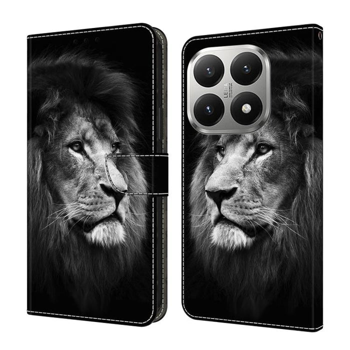 Funda para teléfono de cuero vegano pintado con efecto cristal, For Xiaomi 17 Ultra, For Xiaomi 15T Pro 5G, For Xiaomi 15T 5G, For Xiaomi 15 Pro