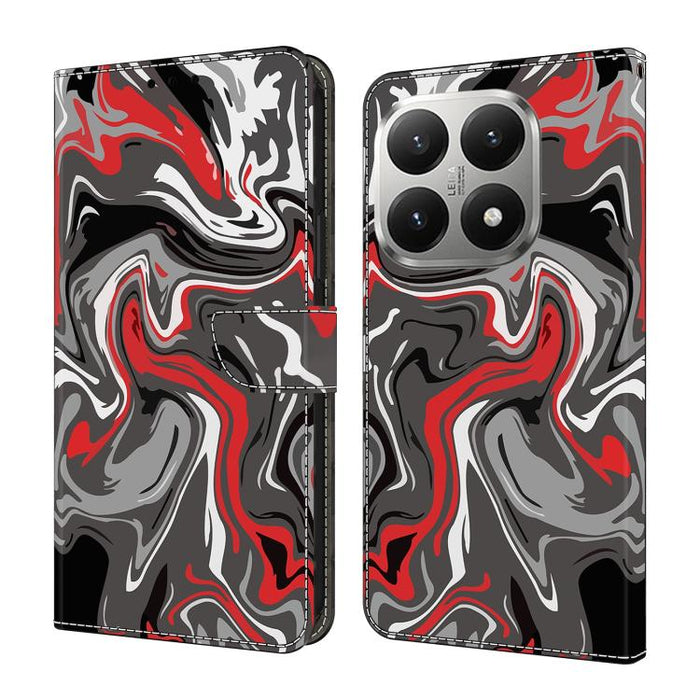 Funda para teléfono de cuero vegano pintado con efecto cristal, For Xiaomi 17 Ultra, For Xiaomi 15T Pro 5G, For Xiaomi 15T 5G, For Xiaomi 15 Pro