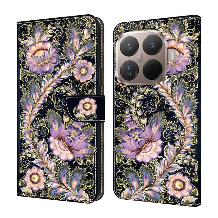 Funda para teléfono de cuero vegano pintado con efecto cristal, For Xiaomi 17 Ultra, For Xiaomi 15T Pro 5G, For Xiaomi 15T 5G, For Xiaomi 15 Pro