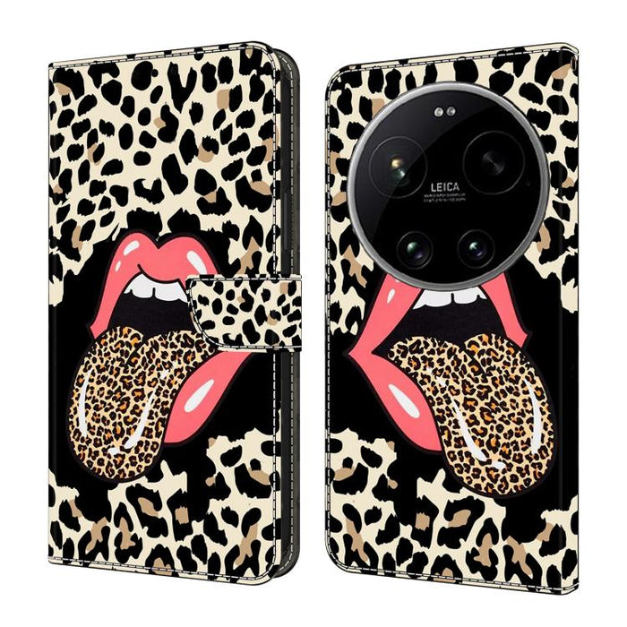 Funda para teléfono de cuero vegano pintado con efecto cristal, For Xiaomi 17 Ultra, For Xiaomi 15T Pro 5G, For Xiaomi 15T 5G, For Xiaomi 15 Pro