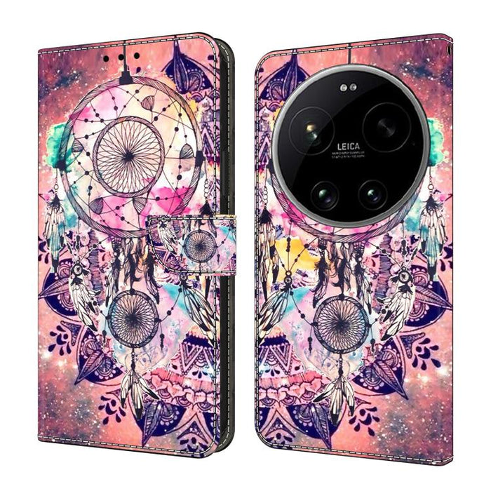 Funda para teléfono de cuero vegano pintado con efecto cristal, For Xiaomi 17 Ultra, For Xiaomi 15T Pro 5G, For Xiaomi 15T 5G, For Xiaomi 15 Pro