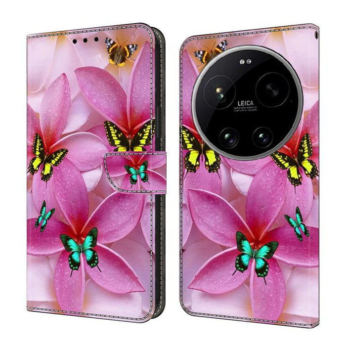 Funda para teléfono de cuero vegano pintado con efecto cristal, For Xiaomi 17 Ultra, For Xiaomi 15T Pro 5G, For Xiaomi 15T 5G, For Xiaomi 15 Pro