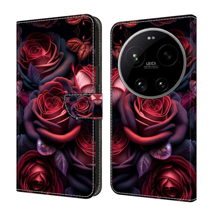 Funda para teléfono de cuero vegano pintado con efecto cristal, For Xiaomi 17 Ultra, For Xiaomi 15T Pro 5G, For Xiaomi 15T 5G, For Xiaomi 15 Pro
