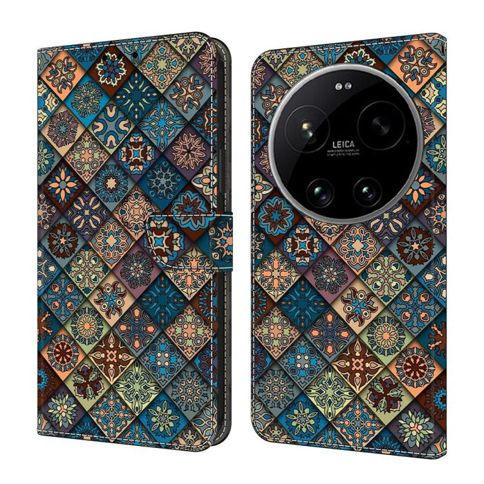 Funda para teléfono de cuero vegano pintado con efecto cristal, For Xiaomi 17 Ultra, For Xiaomi 15T Pro 5G, For Xiaomi 15T 5G, For Xiaomi 15 Pro