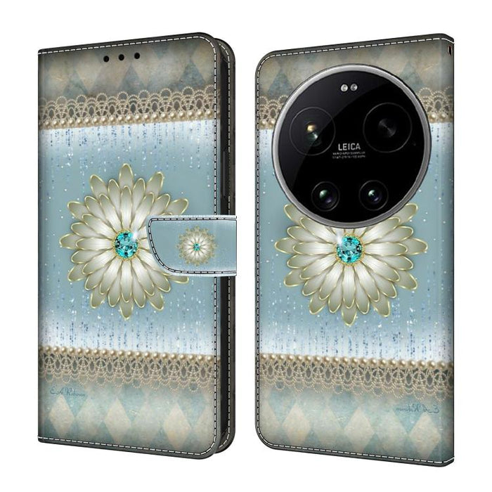 Funda para teléfono de cuero vegano pintado con efecto cristal, For Xiaomi 17 Ultra, For Xiaomi 15T Pro 5G, For Xiaomi 15T 5G, For Xiaomi 15 Pro