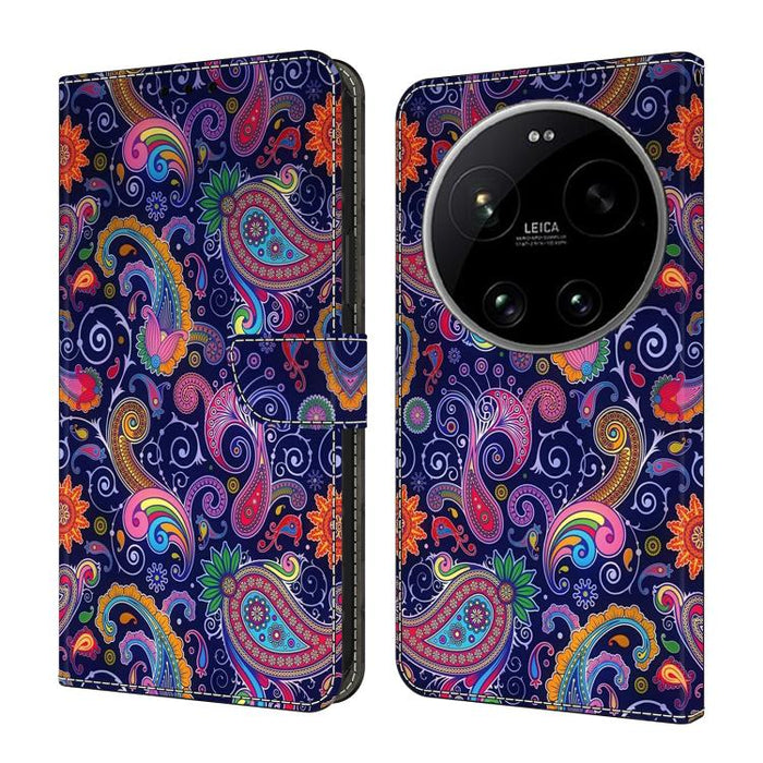 Funda para teléfono de cuero vegano pintado con efecto cristal, For Xiaomi 17 Ultra, For Xiaomi 15T Pro 5G, For Xiaomi 15T 5G, For Xiaomi 15 Pro