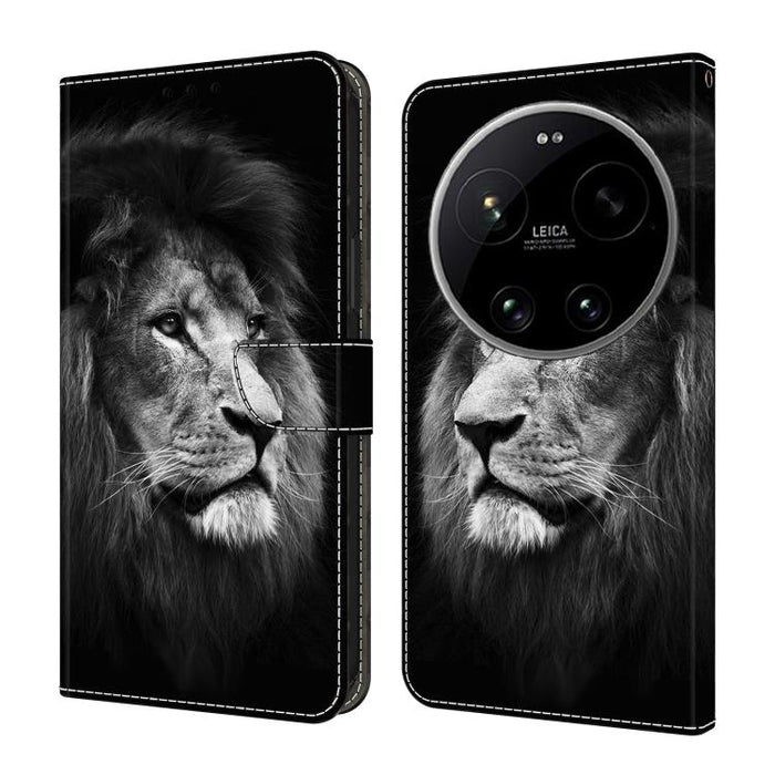 Funda para teléfono de cuero vegano pintado con efecto cristal, For Xiaomi 17 Ultra, For Xiaomi 15T Pro 5G, For Xiaomi 15T 5G, For Xiaomi 15 Pro