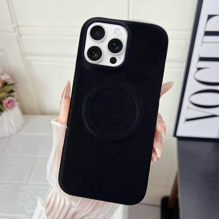 Funda magnética para teléfono con acabado mate aterciopelado de policarbonato y piel vegana., For iPhone 17 Pro Max, For iPhone 17 Pro, For iPhone 17, For iPhone Air, For iPhone 16 Pro Max, For iPhone 16 Pro, For iPhone 16 Plus, For iPhone 16          ...