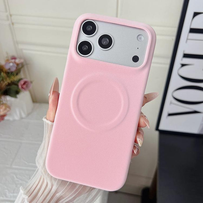 Funda magnética para teléfono con acabado mate aterciopelado de policarbonato y piel vegana., For iPhone 17 Pro Max, For iPhone 17 Pro, For iPhone 17, For iPhone Air, For iPhone 16 Pro Max, For iPhone 16 Pro, For iPhone 16 Plus, For iPhone 16          ...