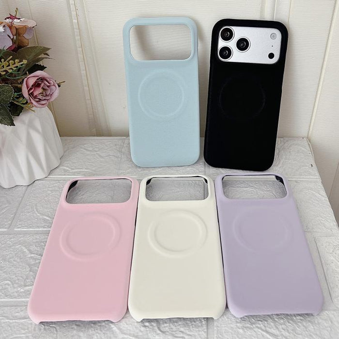 Funda magnética para teléfono con acabado mate aterciopelado de policarbonato y piel vegana., For iPhone 17 Pro Max, For iPhone 17 Pro, For iPhone 17, For iPhone Air, For iPhone 16 Pro Max, For iPhone 16 Pro, For iPhone 16 Plus, For iPhone 16          ...