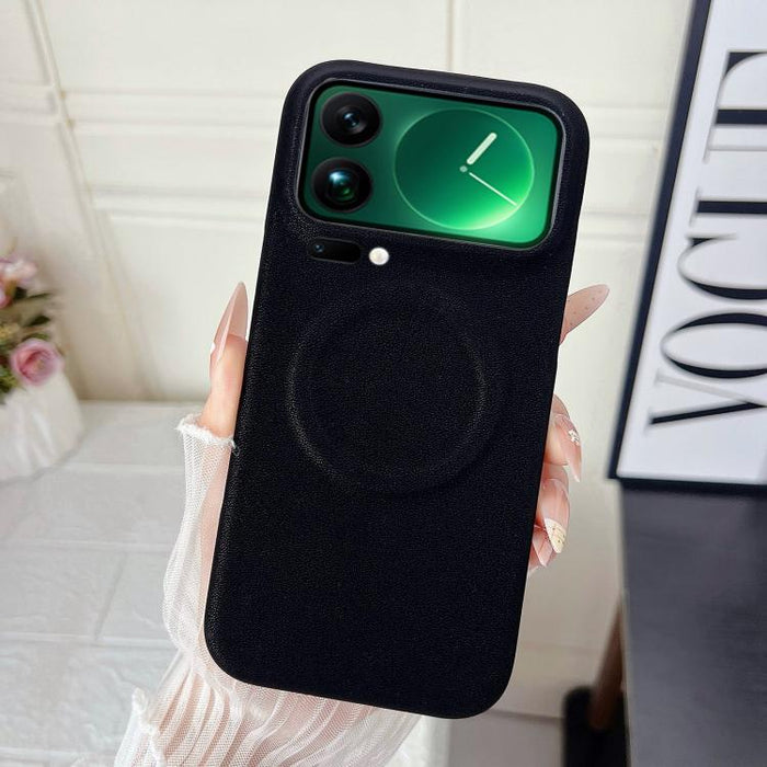 Funda magnética para teléfono con acabado mate aterciopelado de policarbonato y piel vegana., For Xiaomi 17 Pro Max, For Xiaomi 17 Pro, For Xiaomi 17, For Xiaomi 15 Ultra, For Xiaomi 15 Pro, For Xiaomi 15