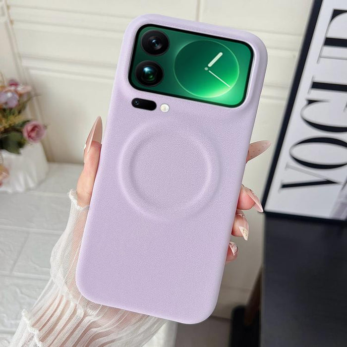 Funda magnética para teléfono con acabado mate aterciopelado de policarbonato y piel vegana., For Xiaomi 17 Pro Max, For Xiaomi 17 Pro, For Xiaomi 17, For Xiaomi 15 Ultra, For Xiaomi 15 Pro, For Xiaomi 15