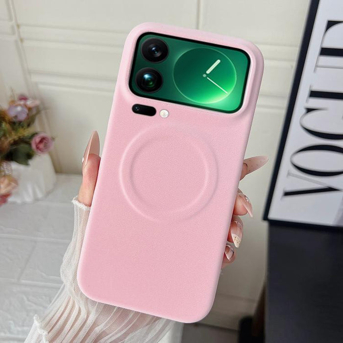 Funda magnética para teléfono con acabado mate aterciopelado de policarbonato y piel vegana., For Xiaomi 17 Pro Max, For Xiaomi 17 Pro, For Xiaomi 17, For Xiaomi 15 Ultra, For Xiaomi 15 Pro, For Xiaomi 15