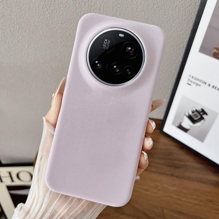 Funda para teléfono con acabado mate aterciopelado de policarbonato y piel vegana., For Xiaomi 17 Pro Max, For Xiaomi 17 Pro, For Xiaomi 17, For Xiaomi 15 Ultra, For Xiaomi 15 Pro, For Xiaomi 15