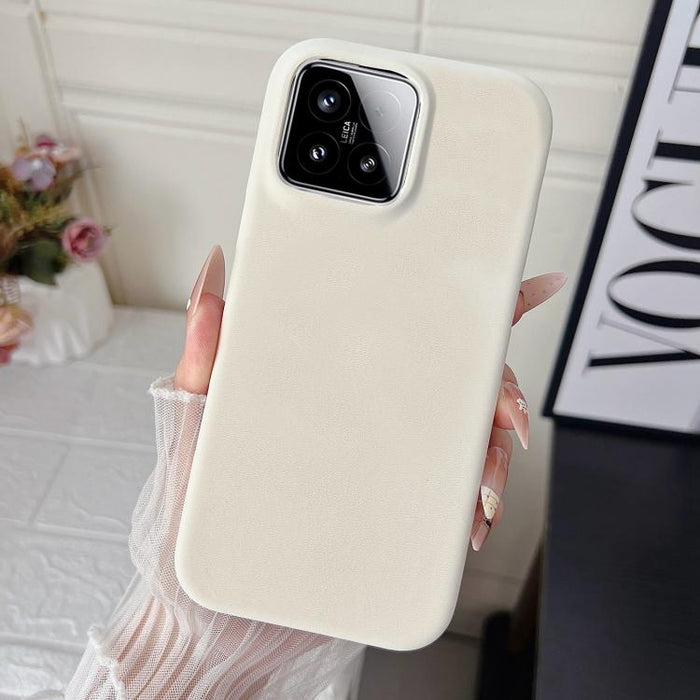 Funda para teléfono con acabado mate aterciopelado de policarbonato y piel vegana., For Xiaomi 17 Pro Max, For Xiaomi 17 Pro, For Xiaomi 17, For Xiaomi 15 Ultra, For Xiaomi 15 Pro, For Xiaomi 15