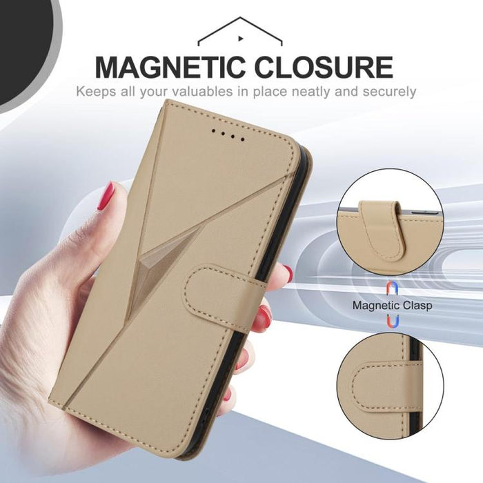 Funda de cuero para teléfono con cierre de hebilla y estampado triangular, For Redmi A7 Pro 4G / 5G 171mm / Poco C85x 5G