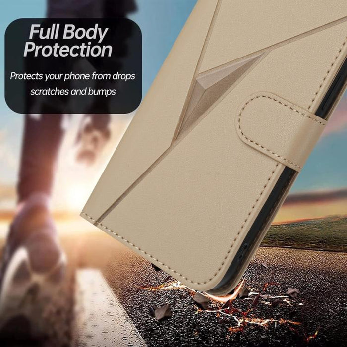 Funda de cuero para teléfono con cierre de hebilla y estampado triangular, For Redmi A7 Pro 4G / 5G 171mm / Poco C85x 5G