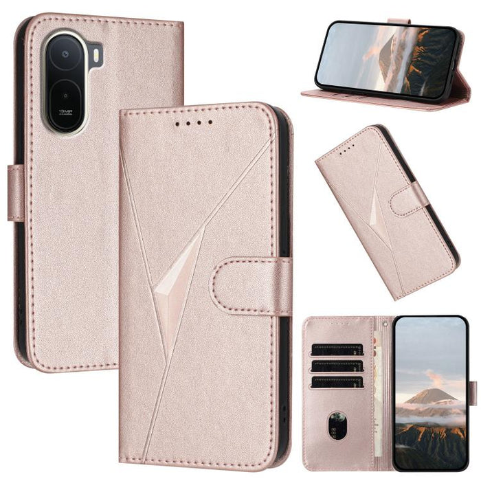 Funda de cuero para teléfono con cierre de hebilla y estampado triangular, For Redmi A7 Pro 4G / 5G 171mm / Poco C85x 5G