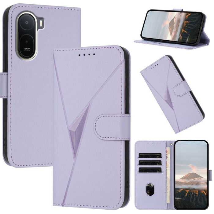 Funda de cuero para teléfono con cierre de hebilla y estampado triangular, For Redmi A7 Pro 4G / 5G 171mm / Poco C85x 5G