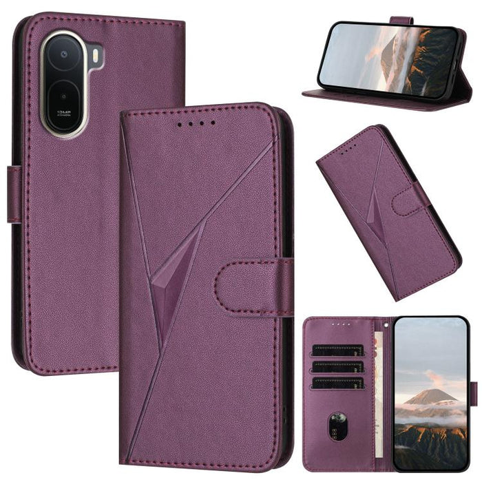 Funda de cuero para teléfono con cierre de hebilla y estampado triangular, For Redmi A7 Pro 4G / 5G 171mm / Poco C85x 5G