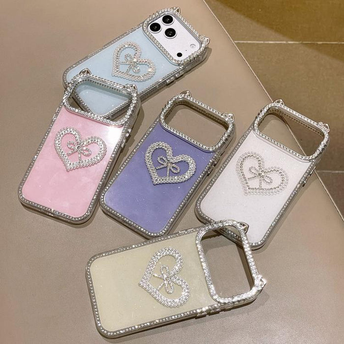 Funda para teléfono IMD con orejas de gato galvanizadas, diamantes de imitación de doble cara y purpurina, For iPhone 12, For iPhone 12 Pro Max, For iPhone 12 Pro