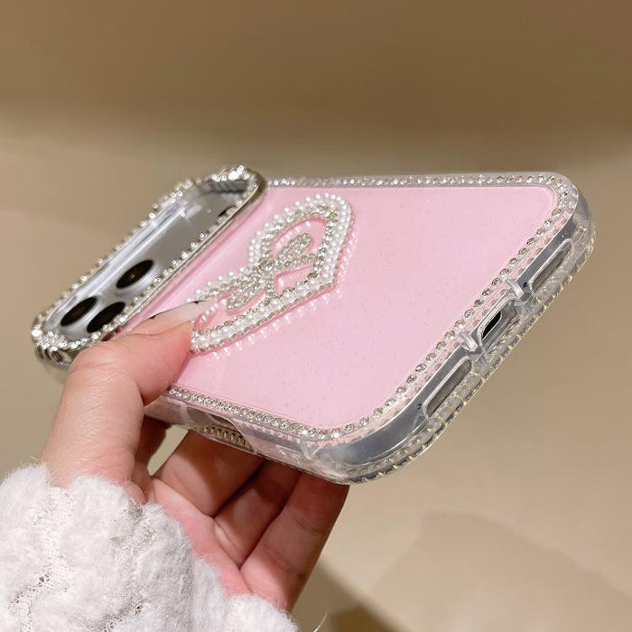 Funda para teléfono IMD con orejas de gato galvanizadas, diamantes de imitación de doble cara y purpurina, For iPhone 12, For iPhone 12 Pro Max, For iPhone 12 Pro