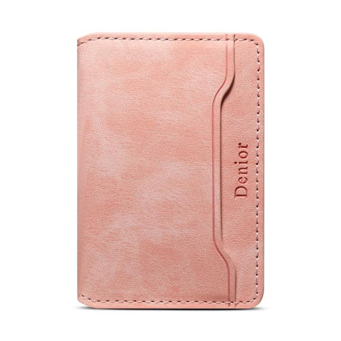 Cartera magnética con tarjetero Denior V08+1 de textura retro de cuero vegano