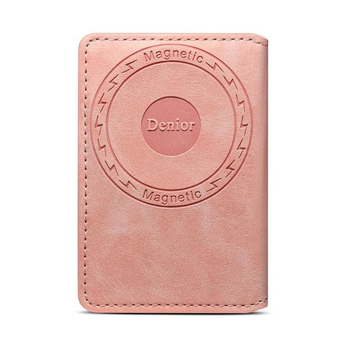 Cartera magnética con tarjetero Denior V08+1 de textura retro de cuero vegano