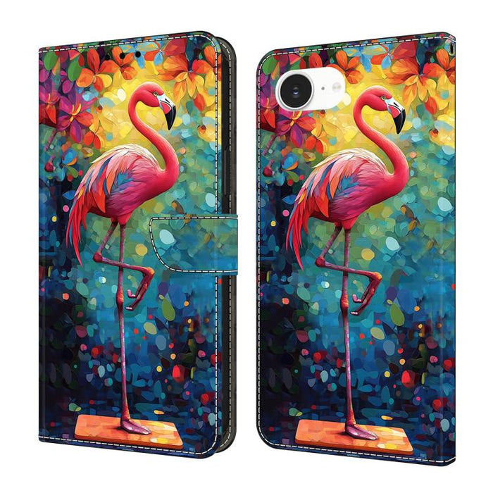 Funda para teléfono de cuero vegano pintado con efecto cristal, For iPhone 18 Pro / 17 Pro, For iPhone 18 Pro Max / 17 Pro Max, For iPhone 17e / 16e, For iPhone 17, For iPhone Air, For iPhone 16 Pro Max