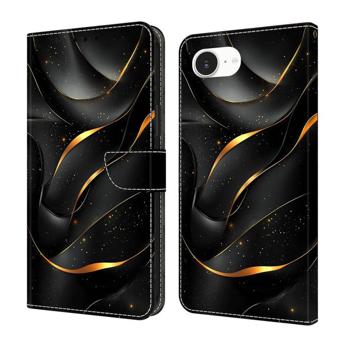 Funda para teléfono de cuero vegano pintado con efecto cristal, For iPhone 18 Pro / 17 Pro, For iPhone 18 Pro Max / 17 Pro Max, For iPhone 17e / 16e, For iPhone 17, For iPhone Air, For iPhone 16 Pro Max