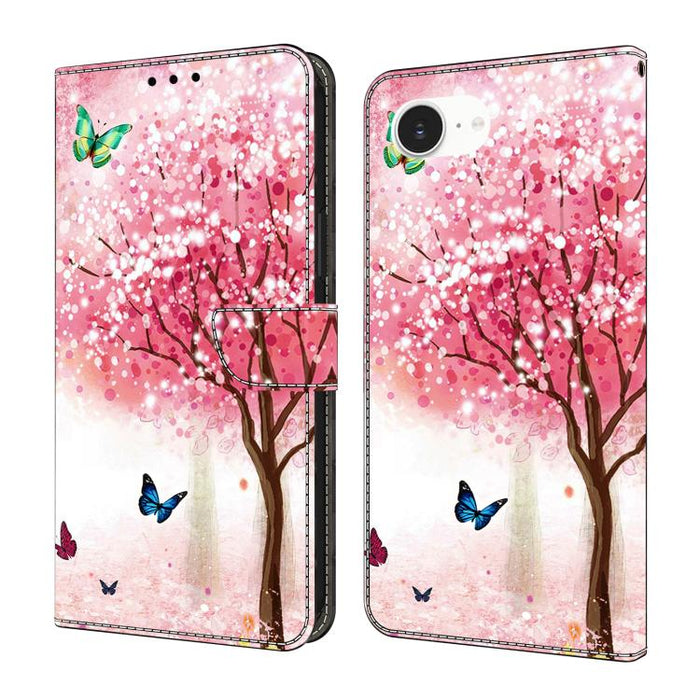 Funda para teléfono de cuero vegano pintado con efecto cristal, For iPhone 18 Pro / 17 Pro, For iPhone 18 Pro Max / 17 Pro Max, For iPhone 17e / 16e, For iPhone 17, For iPhone Air, For iPhone 16 Pro Max