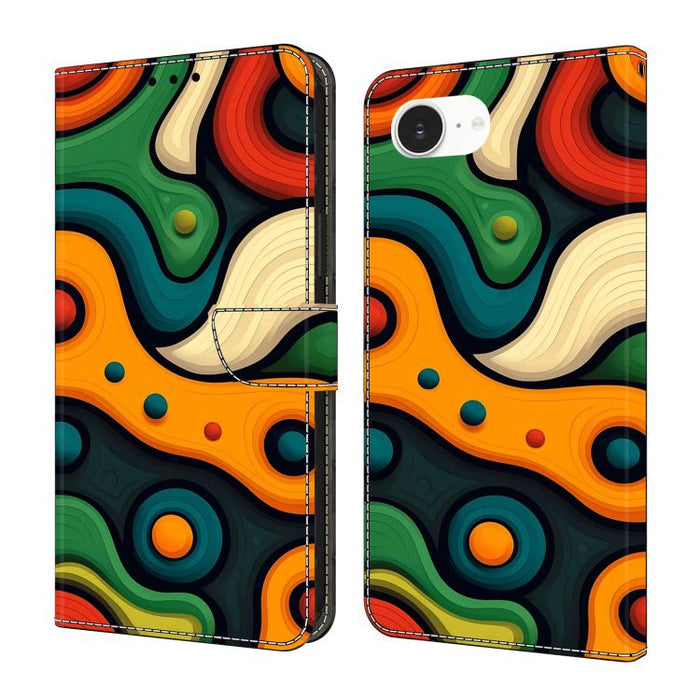 Funda para teléfono de cuero vegano pintado con efecto cristal, For iPhone 18 Pro / 17 Pro, For iPhone 18 Pro Max / 17 Pro Max, For iPhone 17e / 16e, For iPhone 17, For iPhone Air, For iPhone 16 Pro Max