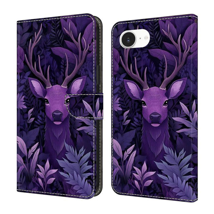 Funda para teléfono de cuero vegano pintado con efecto cristal, For iPhone 18 Pro / 17 Pro, For iPhone 18 Pro Max / 17 Pro Max, For iPhone 17e / 16e, For iPhone 17, For iPhone Air, For iPhone 16 Pro Max