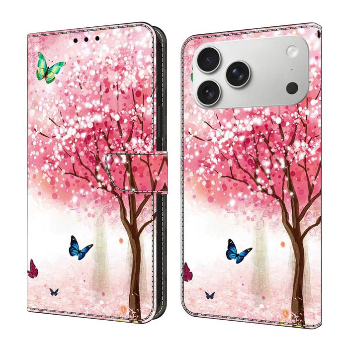 Funda para teléfono de cuero vegano pintado con efecto cristal, For iPhone 18 Pro / 17 Pro, For iPhone 18 Pro Max / 17 Pro Max, For iPhone 17e / 16e, For iPhone 17, For iPhone Air, For iPhone 16 Pro Max