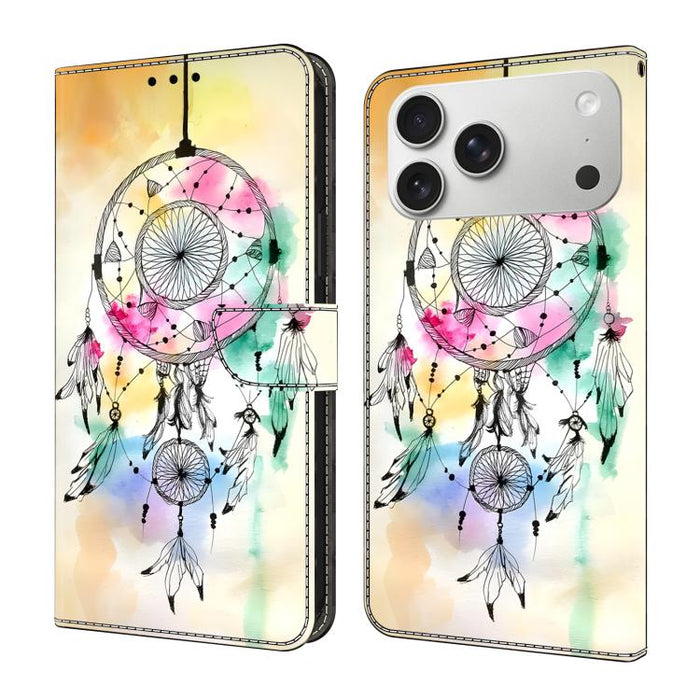 Funda para teléfono de cuero vegano pintado con efecto cristal, For iPhone 18 Pro / 17 Pro, For iPhone 18 Pro Max / 17 Pro Max, For iPhone 17e / 16e, For iPhone 17, For iPhone Air, For iPhone 16 Pro Max
