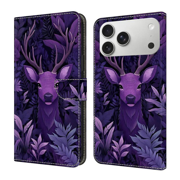 Funda para teléfono de cuero vegano pintado con efecto cristal, For iPhone 18 Pro / 17 Pro, For iPhone 18 Pro Max / 17 Pro Max, For iPhone 17e / 16e, For iPhone 17, For iPhone Air, For iPhone 16 Pro Max