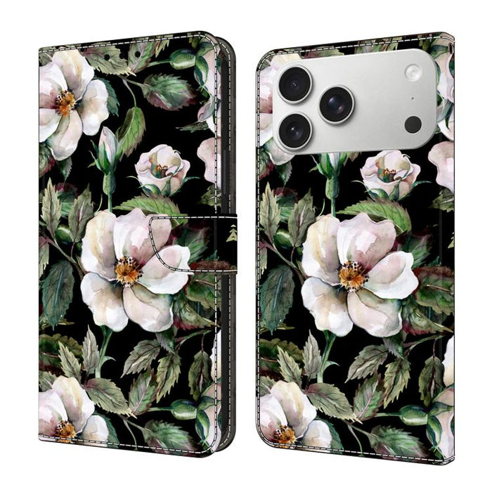 Funda para teléfono de cuero vegano pintado con efecto cristal, For iPhone 18 Pro / 17 Pro, For iPhone 18 Pro Max / 17 Pro Max, For iPhone 17e / 16e, For iPhone 17, For iPhone Air, For iPhone 16 Pro Max