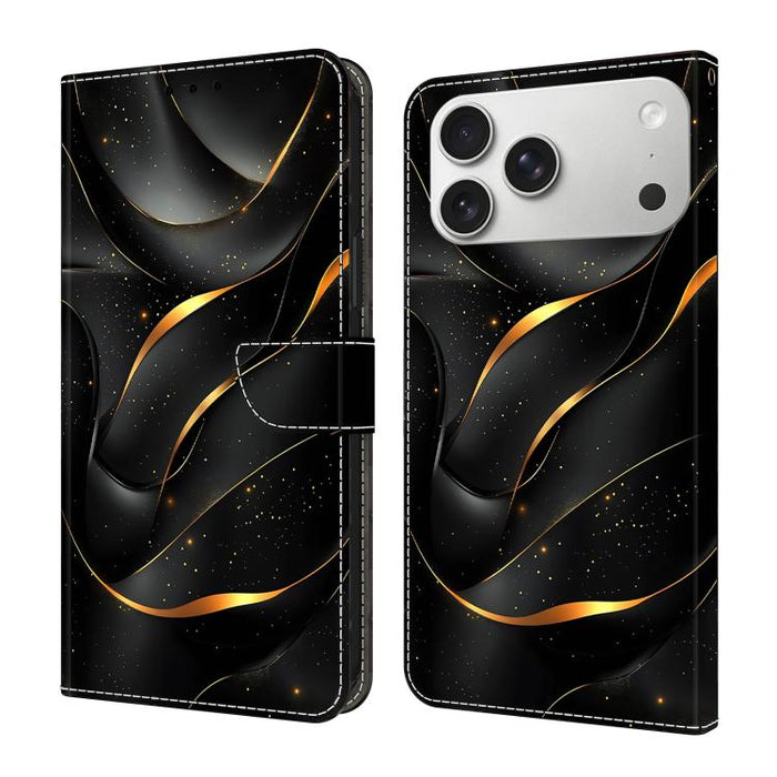 Funda para teléfono de cuero vegano pintado con efecto cristal, For iPhone 18 Pro / 17 Pro, For iPhone 18 Pro Max / 17 Pro Max, For iPhone 17e / 16e, For iPhone 17, For iPhone Air, For iPhone 16 Pro Max