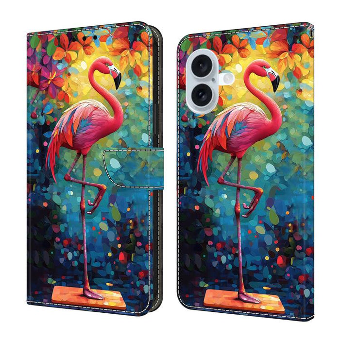 Funda para teléfono de cuero vegano pintado con efecto cristal, For iPhone 18 Pro / 17 Pro, For iPhone 18 Pro Max / 17 Pro Max, For iPhone 17e / 16e, For iPhone 17, For iPhone Air, For iPhone 16 Pro Max