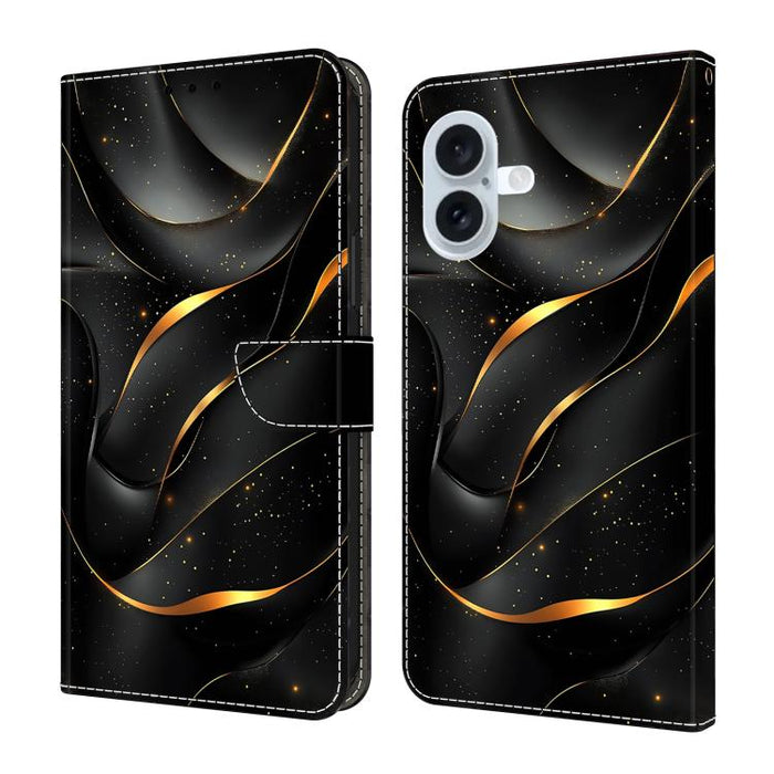 Funda para teléfono de cuero vegano pintado con efecto cristal, For iPhone 18 Pro / 17 Pro, For iPhone 18 Pro Max / 17 Pro Max, For iPhone 17e / 16e, For iPhone 17, For iPhone Air, For iPhone 16 Pro Max