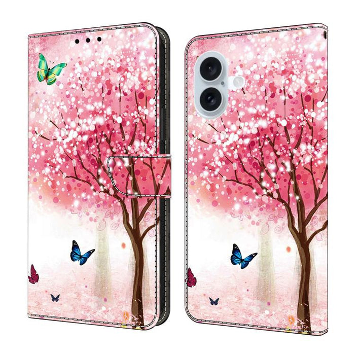 Funda para teléfono de cuero vegano pintado con efecto cristal, For iPhone 18 Pro / 17 Pro, For iPhone 18 Pro Max / 17 Pro Max, For iPhone 17e / 16e, For iPhone 17, For iPhone Air, For iPhone 16 Pro Max
