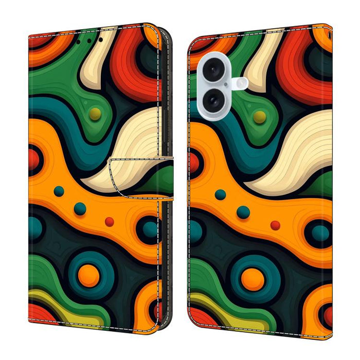 Funda para teléfono de cuero vegano pintado con efecto cristal, For iPhone 18 Pro / 17 Pro, For iPhone 18 Pro Max / 17 Pro Max, For iPhone 17e / 16e, For iPhone 17, For iPhone Air, For iPhone 16 Pro Max
