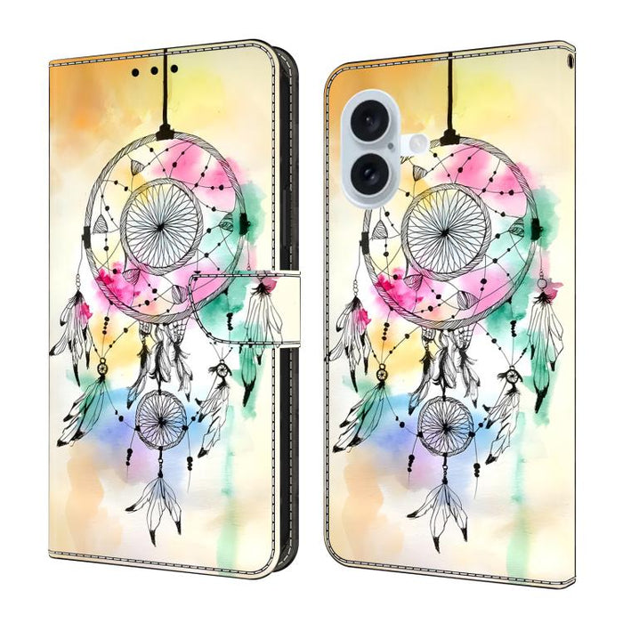 Funda para teléfono de cuero vegano pintado con efecto cristal, For iPhone 18 Pro / 17 Pro, For iPhone 18 Pro Max / 17 Pro Max, For iPhone 17e / 16e, For iPhone 17, For iPhone Air, For iPhone 16 Pro Max