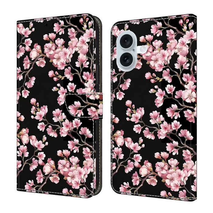 Funda para teléfono de cuero vegano pintado con efecto cristal, For iPhone 18 Pro / 17 Pro, For iPhone 18 Pro Max / 17 Pro Max, For iPhone 17e / 16e, For iPhone 17, For iPhone Air, For iPhone 16 Pro Max